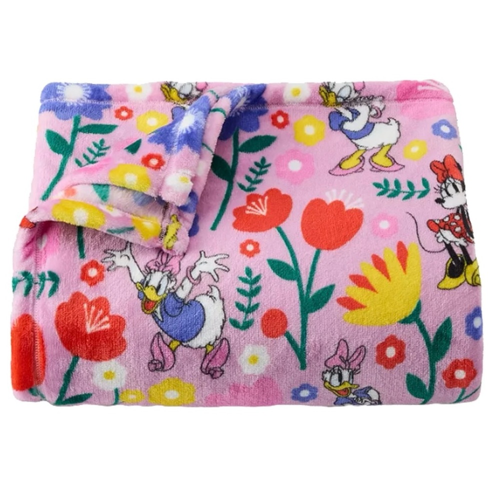 NEW The Big One Plush Floral Throw Blanket Minnie Mouse Daisy Duck 60”x 72”